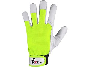 Rukavice CXS TECHNIK HV, kombinované, žluté, s blistrem vel. 9