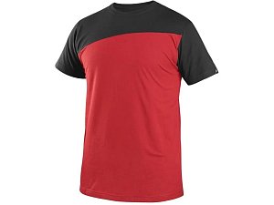 Tričko CXS OLSEN, krátký rukáv, červeno-černé