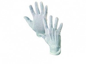 Textilní rukavice MAWA, s PVC terčíky, bílé, vel. 06