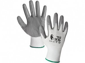 Povrstvené rukavice ABRAK, bílo-šedé