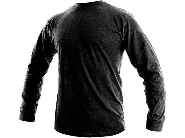Pánské tričko s dlouhým rukávem PETR, černé (potisk)